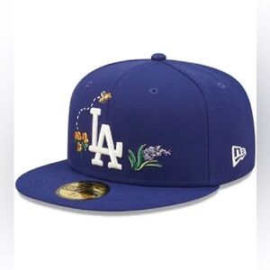 Royal Blue Los Angeles Dodgers Watercolor Floral Bottom New Era 59Fifty Fitted